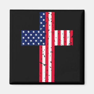 Kruis Usa Vlag Christelijk Religieus Us Amerika Ge Magneet
