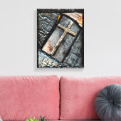 Kruis van bescherming canvas afdruk (Insitu (Woonkamer))