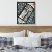 Kruis van bescherming canvas afdruk (Insitu (Slaapkamer))