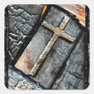 Kruis van bescherming vierkante sticker