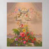  Kruis van Bloemen Hij is met Pasen opgestaan Poster (Voorkant)