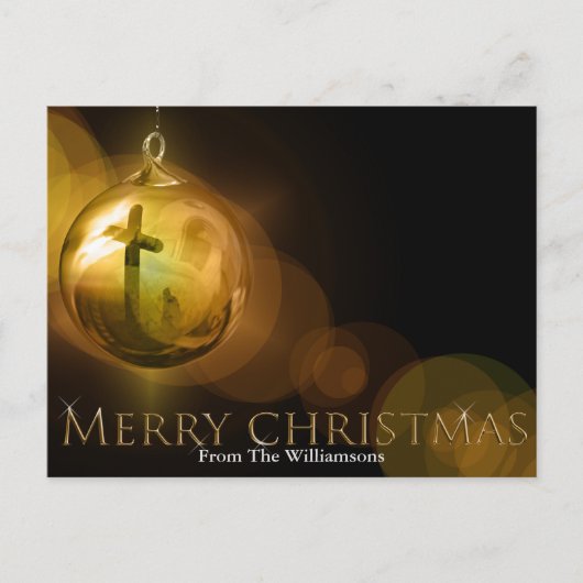 Kruis van Christus Ornament Reflectie Kerst Briefkaart (Voorkant)