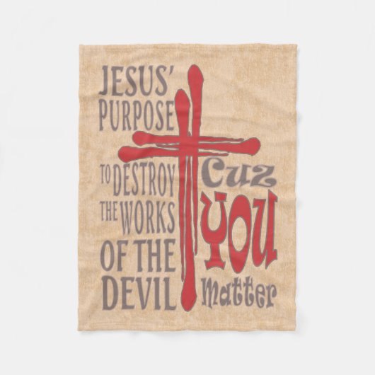 Kruis van Christus Rood Bloed Drops Omdat Je Maakt Fleece Deken (Voorkant)