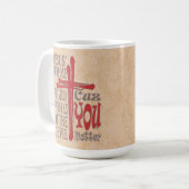 Kruis van Christus Rood Bloed Drops Omdat Je Maakt Koffiemok (Voorkant links)