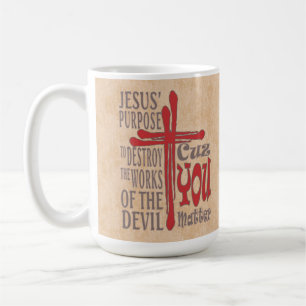 Kruis van Christus Rood Bloed Drops Omdat Je Maakt Koffiemok