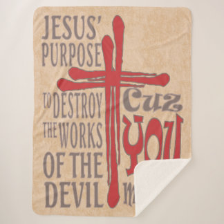 Kruis van Christus Rood Bloed Drops Omdat Je Maakt Sherpa Deken