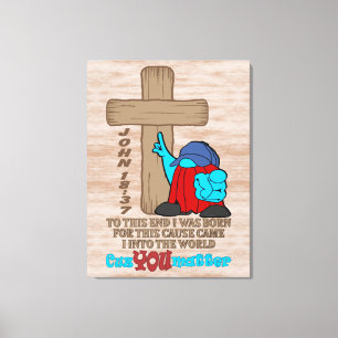 Kruis van Christus Rufus Inspirerend woorden Canvas Afdruk
