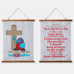 Kruis van Christus Rufus Inspirerend woorden Hangend Wandkleed