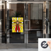 Kruis van Christus transparante lijnen Venster Cli Raamsticker (Kantoordeur)