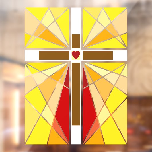 Kruis van Christus transparante lijnen Venster Cli Raamsticker (Vel 2)