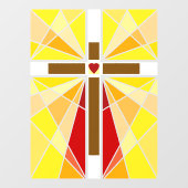 Kruis van Christus transparante lijnen Venster Cli Raamsticker (Vel)