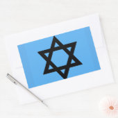 Kruis van David op Sky Blue achtergrond Rechthoekige Sticker (Envelop)