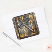 Kruis van de Apocalyps Vierkante Sticker (Envelop)