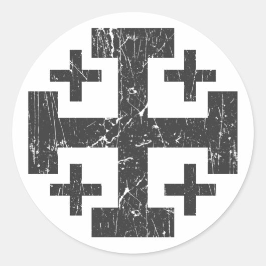 kruis van de heilige langoest ronde sticker (Voorkant)