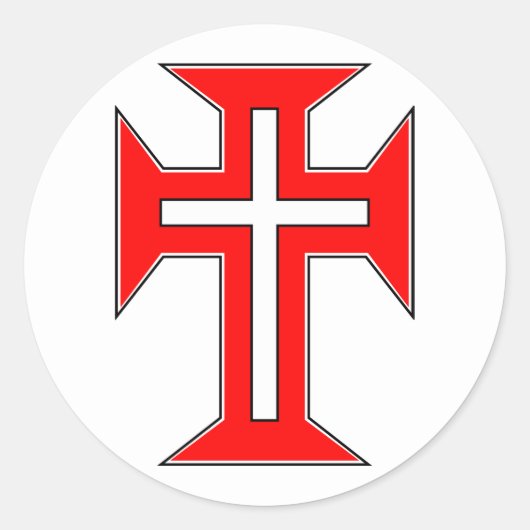 Kruis van de Militaire Orde van Christus Ronde Sticker (Voorkant)