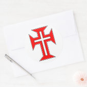 Kruis van de Militaire Orde van Christus Ronde Sticker (Envelop)