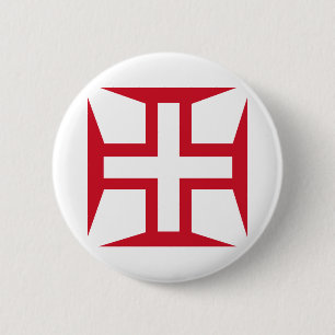 Kruis van de Orde van Christus Ronde Button 5,7 Cm