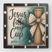 kruis van de trouwe Schrift Vierkante Klok (Voorkant)