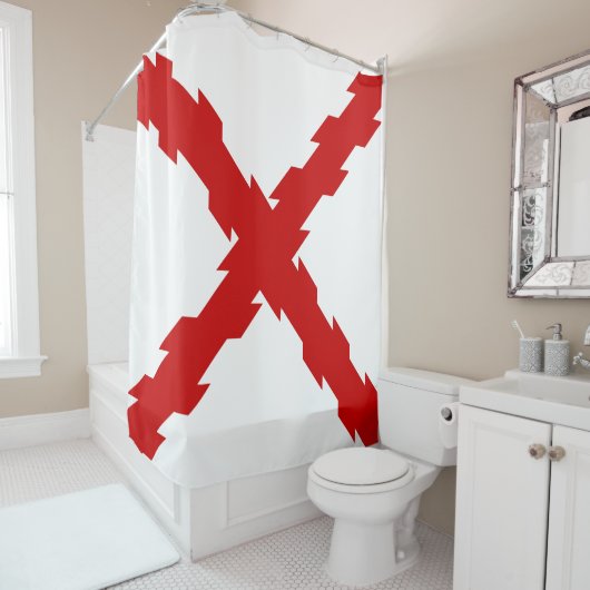 Kruis van de vlag van Bourgogne Douchegordijn (In situ)