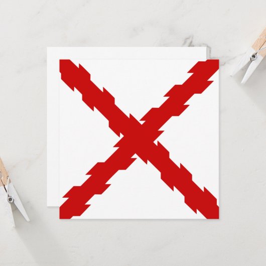 Kruis van de vlag van Bourgogne Kaart (Voorkant / Achterkant in situ)