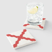 Kruis van de vlag van Bourgogne Stenen Onderzetter (Zijkant)