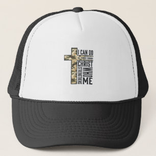 Kruis van geloof Ik kan alle dingen christelijk sh Trucker Pet