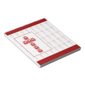 Kruis van het hart op rood notitieblok (Schuin)