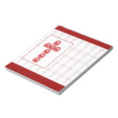 Kruis van het hart op rood notitieblok (Linkerzijde)