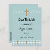 Kruis van het Licht Jezus Christus Bewaar de Datum Aankondigingskaart (Voorkant / Achterkant)