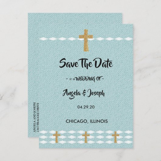 Kruis van het Licht Jezus Christus Bewaar de Datum Aankondigingskaart (Voorkant / Achterkant)