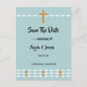Kruis van het Licht Jezus Christus Bewaar de Datum Aankondigingskaart (Voorkant)