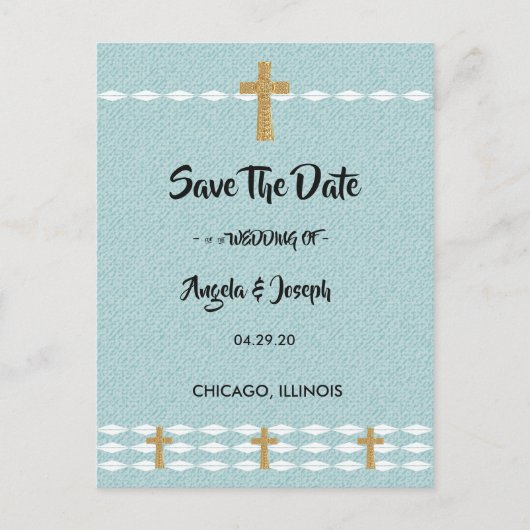Kruis van het Licht Jezus Christus Bewaar de Datum Aankondigingskaart (Voorkant)