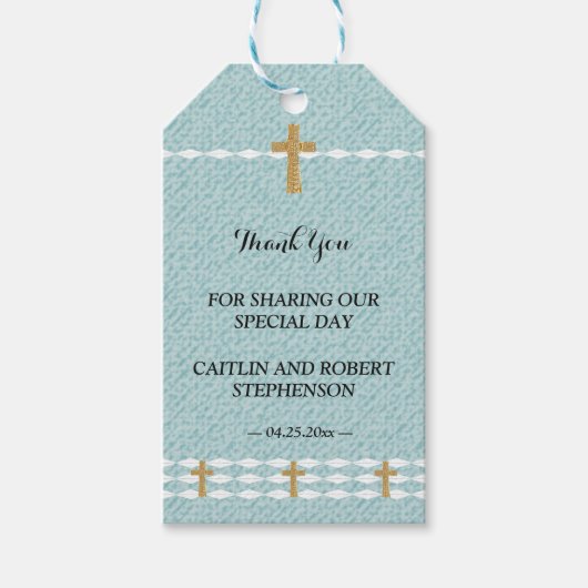 Kruis van het Licht Jezus Christus dank u Cadeaulabel (Voorkant)