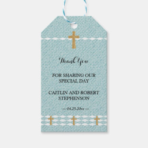 Kruis van Jezus Christus bedankt Cadeaulabel