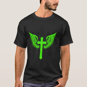Kruis van Jezus met engelenvleugels Christelijke G T-shirt