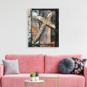 Kruis van kracht canvas afdruk (Insitu (Woonkamer))