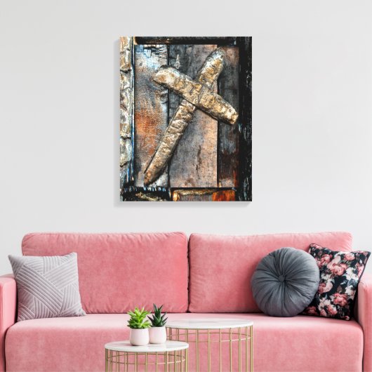 Kruis van kracht canvas afdruk (Insitu (Woonkamer))