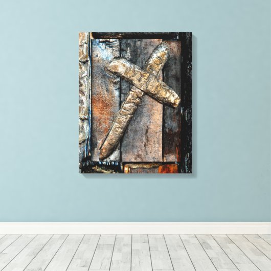 Kruis van kracht canvas afdruk (Insitu (Houten vloer))