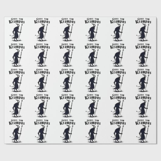 Kruis van Krampus Kerstmis Xmas Devil Spooky Cadeaupapier (Vlak)
