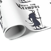 Kruis van Krampus Kerstmis Xmas Devil Spooky Cadeaupapier (Rol Hoek)