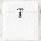Kruis van Krampus Kerstmis Xmas Devil Spooky Vierkante Sticker (Tas)