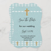 Kruis van Licht Jezus Christus bewaar de datum Kaart (Voorkant / Achterkant)