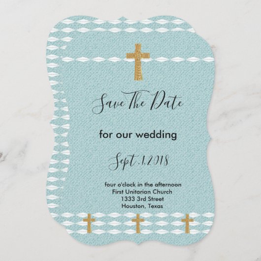 Kruis van Licht Jezus Christus bewaar de datum Kaart (Voorkant / Achterkant)