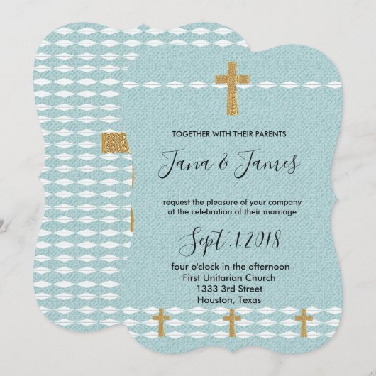 Kruis van Licht Jezus Christus bruiloft Kaart (Voorkant / Achterkant)