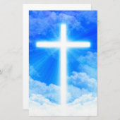 Kruis van Licht Jezus Christus  Christelijk Briefpapier (Voorkant / Achterkant)
