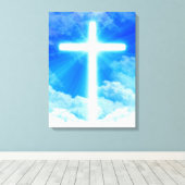 Kruis van Licht Jezus Christus Christelijk Canvas Afdruk (Insitu (Houten vloer))