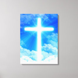 Kruis van Licht Jezus Christus Christelijk Canvas Afdruk