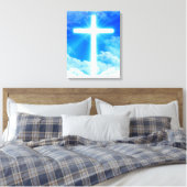Kruis van Licht Jezus Christus  Christelijk Canvas Afdruk (Insitu (Slaapkamer))
