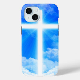 Kruis van Licht Jezus Christus Christelijk iPhone 15 Case