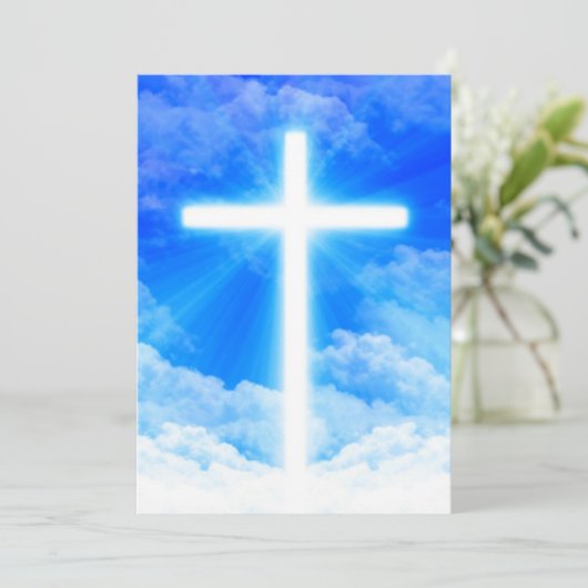Kruis van Licht Jezus Christus  Christelijk Feestdagenkaart (Staand voorkant)